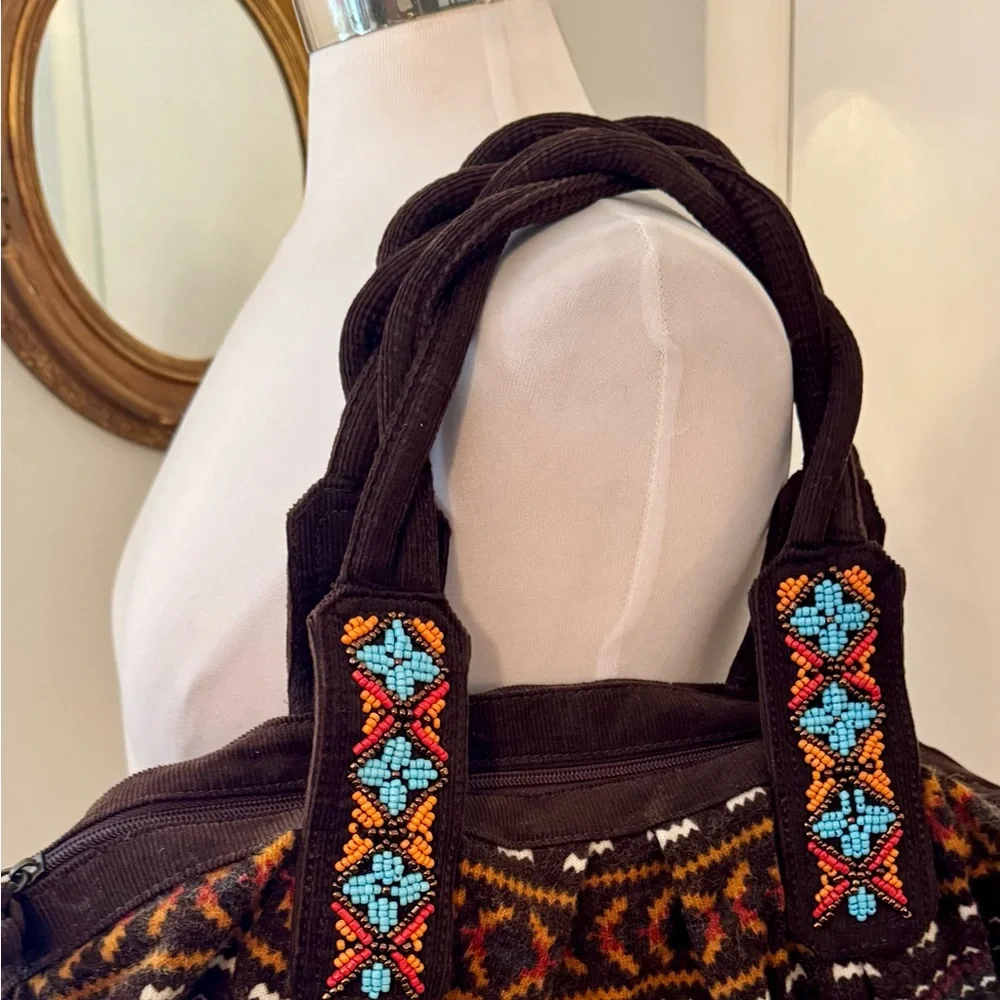 Nadara Retro Aztec Beaded Handbag vintage Fall Winter purse